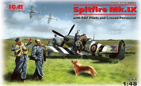 Spitfire Mk.IX with RAF Pilots and Ground Personnel 1/48 ICM 48801 * Euro 20,00 in Kit * Euro 90,00 Costruito (Iva Incl.)