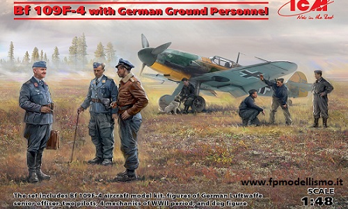 Bf 109F-4 with German Ground Personnel 1/48 ICM 48805 * Euro 20,00 in Kit * Euro 90,00 Costruito (Iva Incl.)