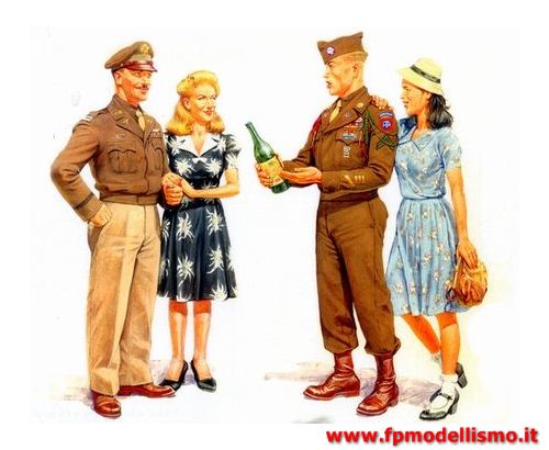 Europe 1945 - 2 GI Joes with females 1:35 MB3514 * Euro 9,50 in Kit * Euro 19,50 Costruiti (Iva Incl.)