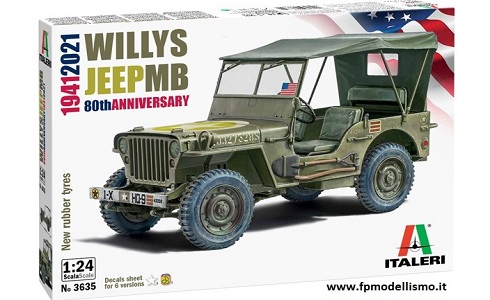 OFFERTA: Willys Jeep MB 80th 1941 Italeri 3635 in scala 1:24 * EURO 28,90 (Iva Incl.)