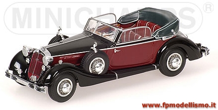 OFFERTA: Die Cast Metal * HORCH 853A CABRIOLET 1938  BLACK/RED - MINICHAMPS 1:43 * EURO 48,90 (Iva Incl.)